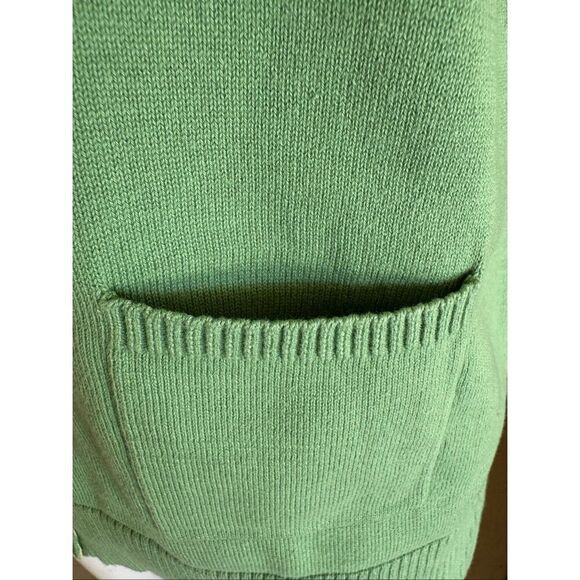 Cherokee XL pastel spring garden green button up cardigan sweater pockets floral - Picture 5 of 7